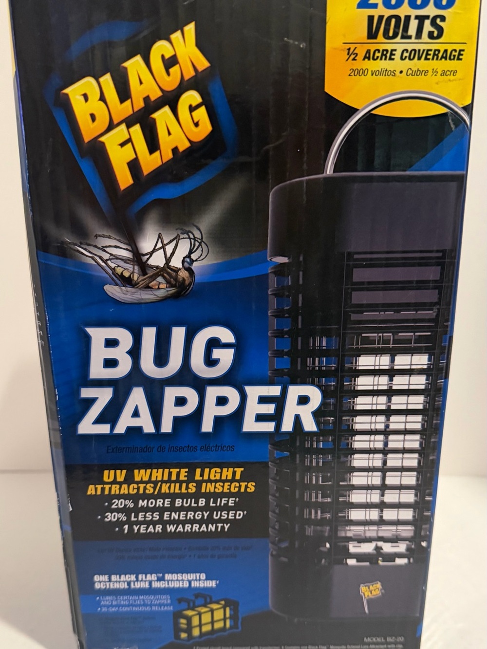 Black Flag Bug Zapper Lantern BZ-20 2000V UV White Light Electric Mosquito Zap